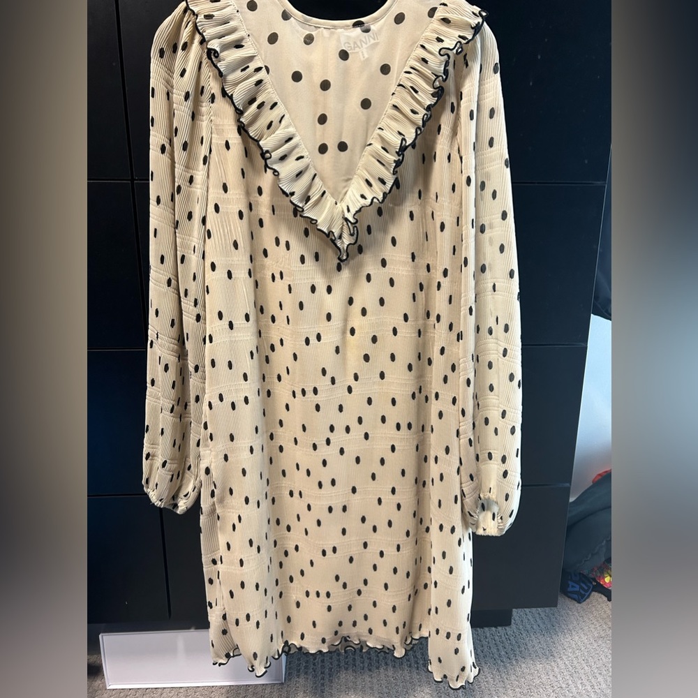 Ganni polka dot shift dress